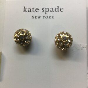 Kate Spade New Gold Ball with Rhinestone Earrings